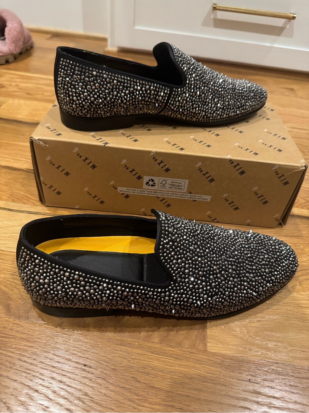 Crystal-Embellished Black Slip-On Loafers - Men’s (Mix No. 6)